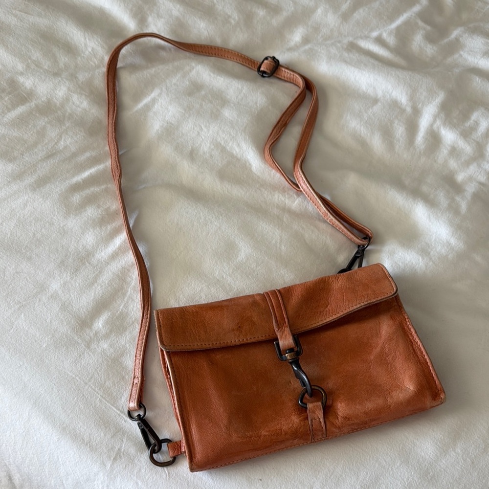 Free People Tan Vegan Leather Crossbody Bag